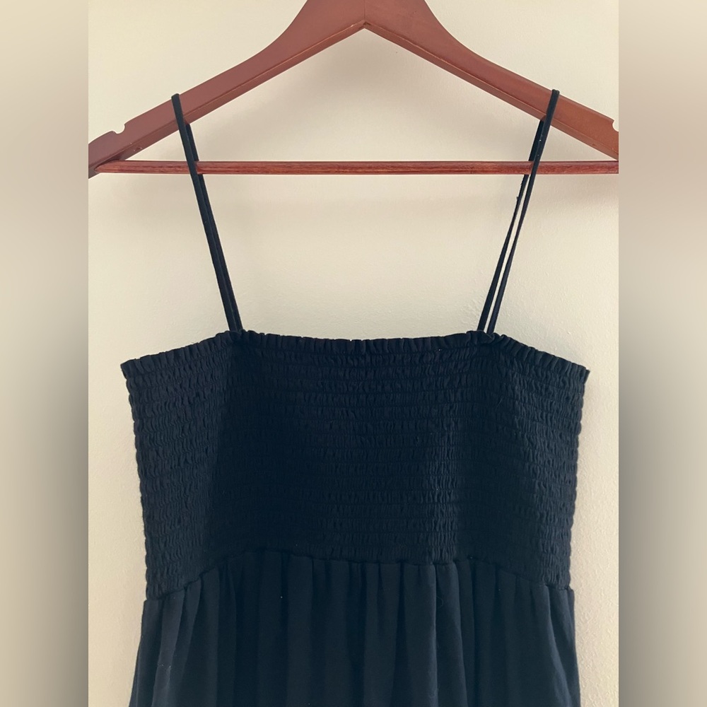 Calder Blake pima cotton black ruched top Lili romper size medium